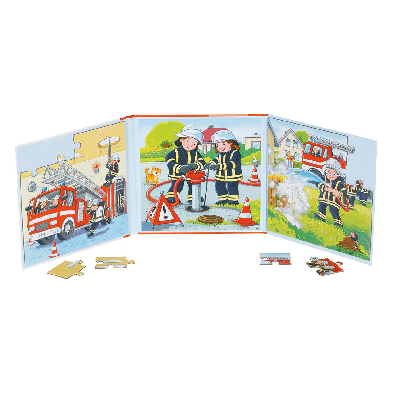 Goki magnetisch legpuzzelboek brandweer, 40st.