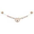 Goki houten wandelwagenketting hart met clips