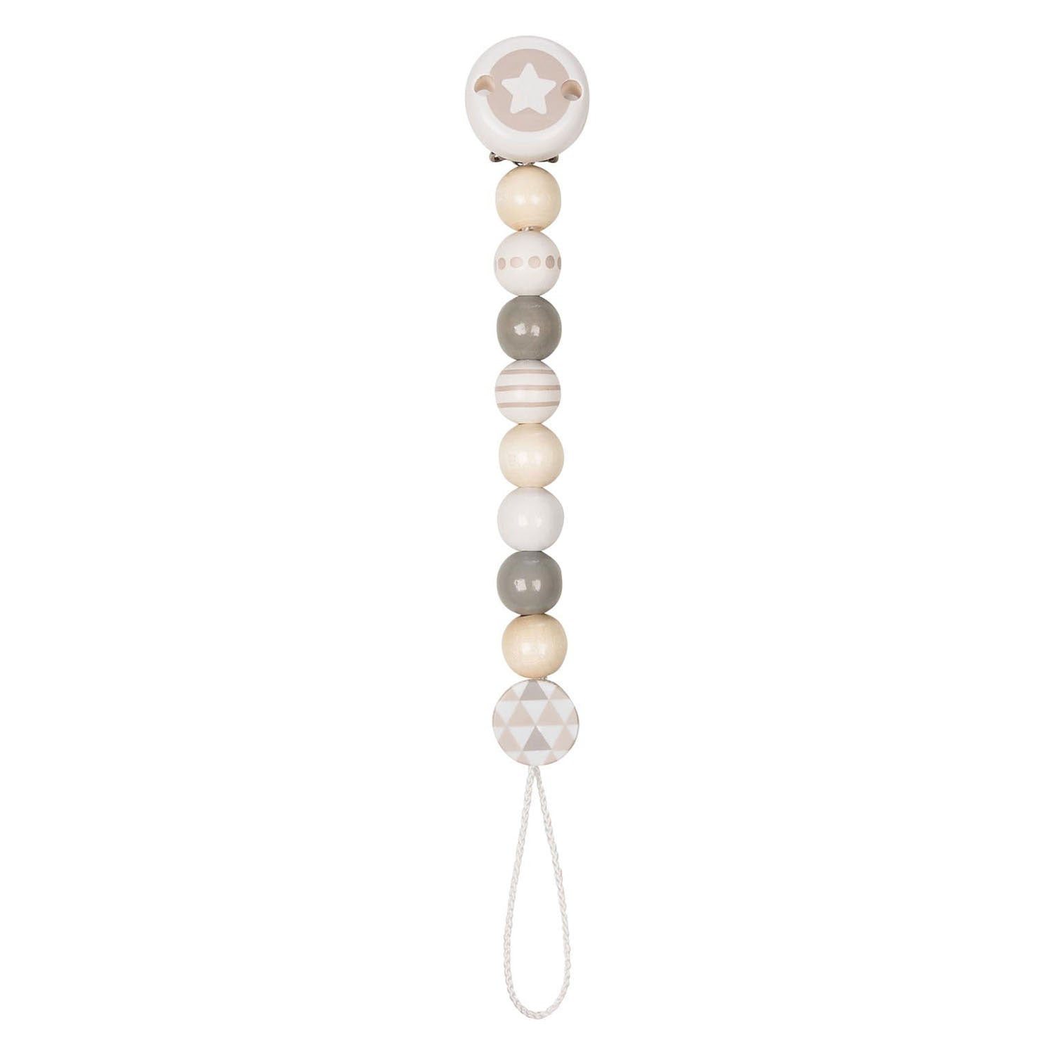 Goki houten fopspeenketting ster grijs