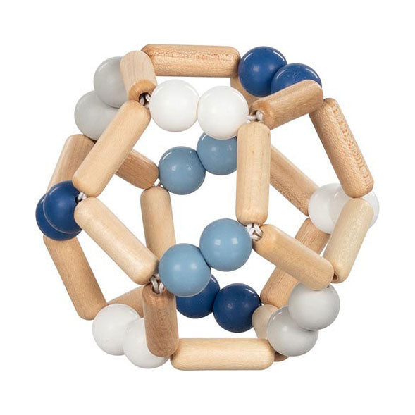 goki houten grijpring elastische bal blauw