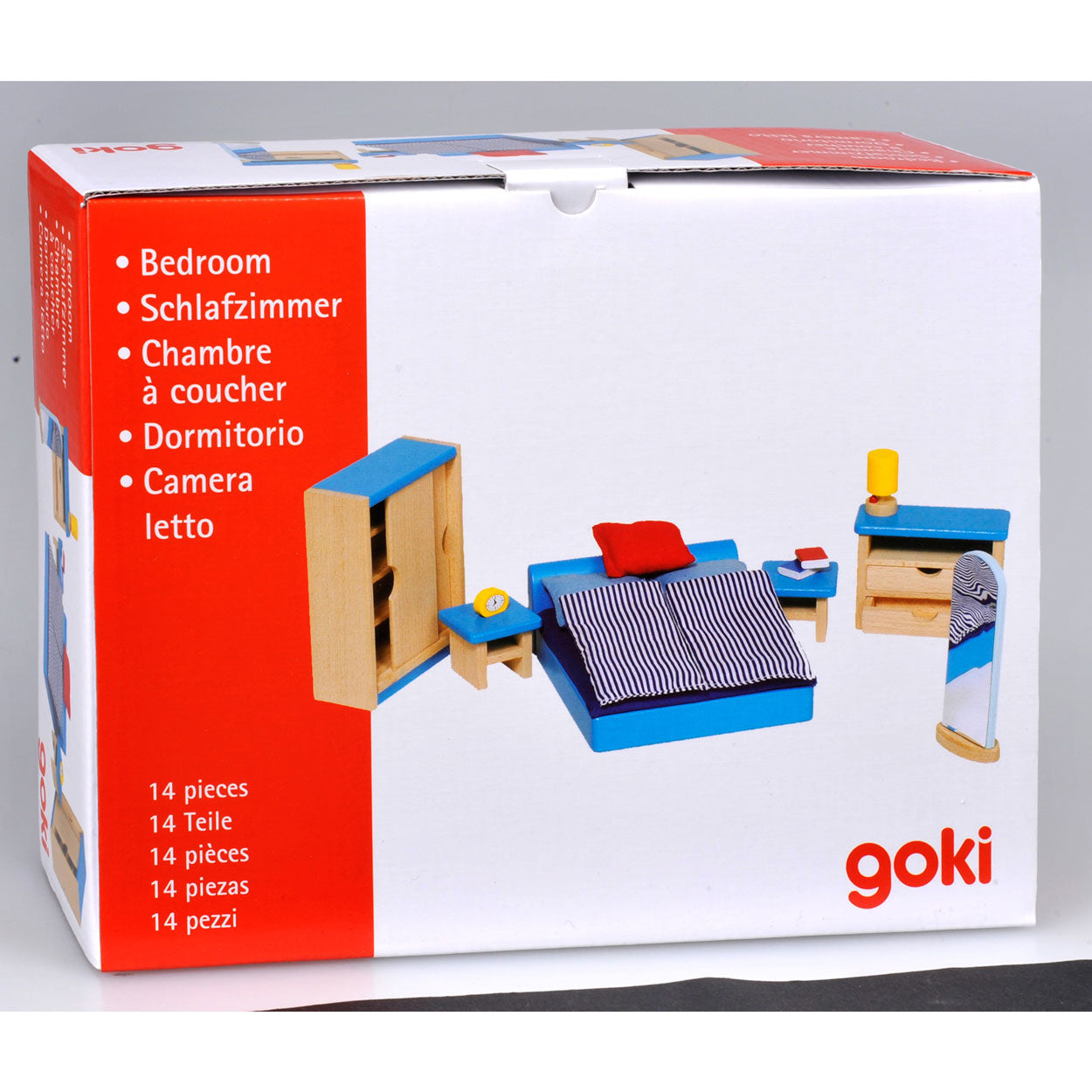 Goki poppenhuis meubeltjes slaapkamer