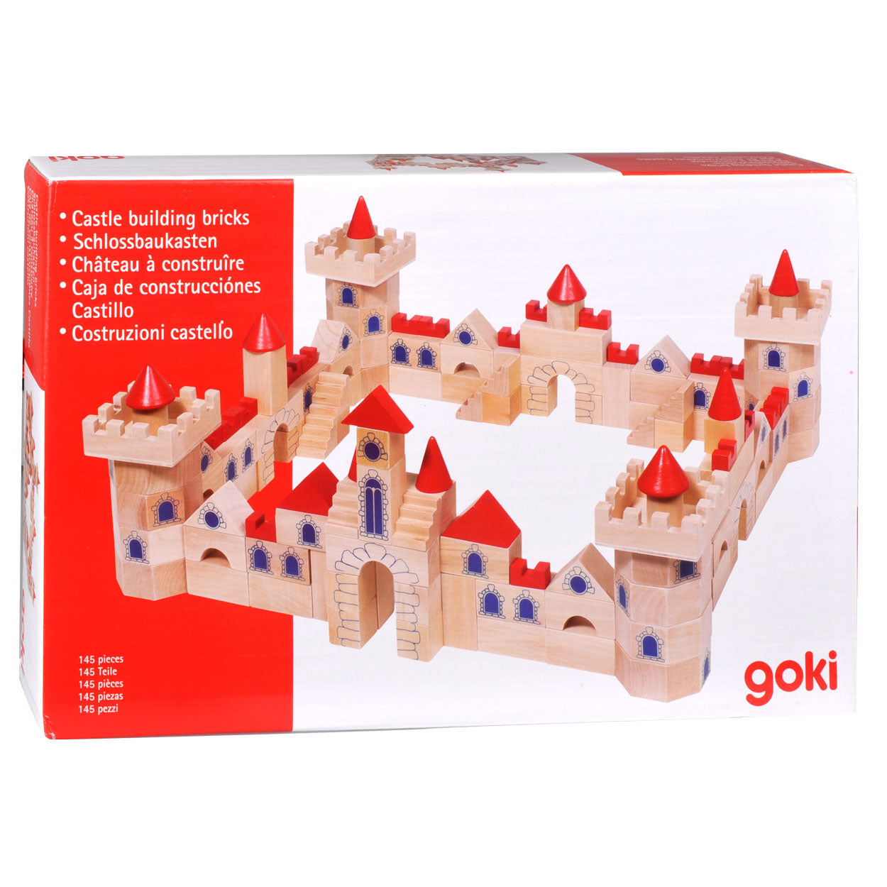 Goki houten bouwblokken kasteel, 145dlg.