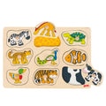 Goki houten dieren noppenpuzzel, 9st.