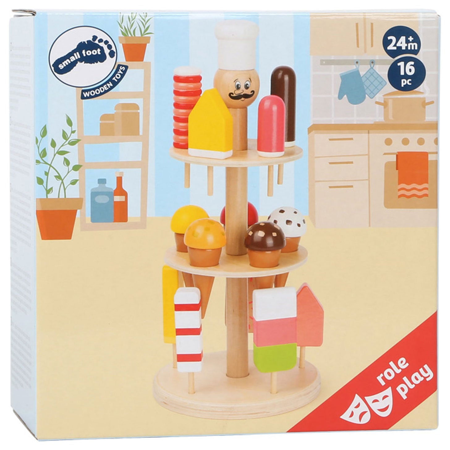 Small foot - houten luigi ijskraam, 16dlg.