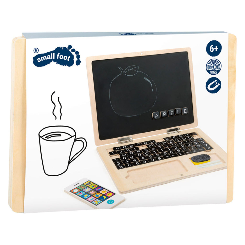small foot - houten laptop met magneetbord
