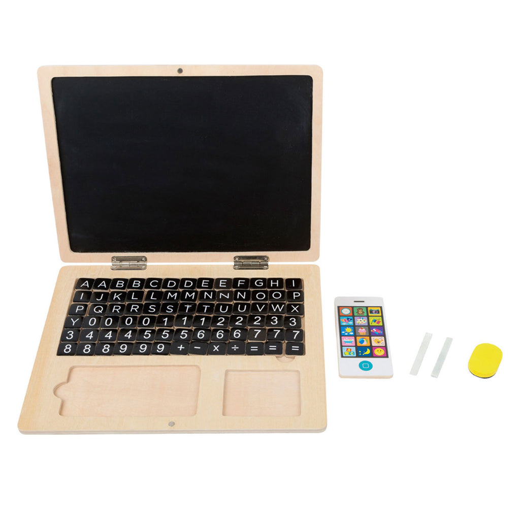 small foot - houten laptop met magneetbord