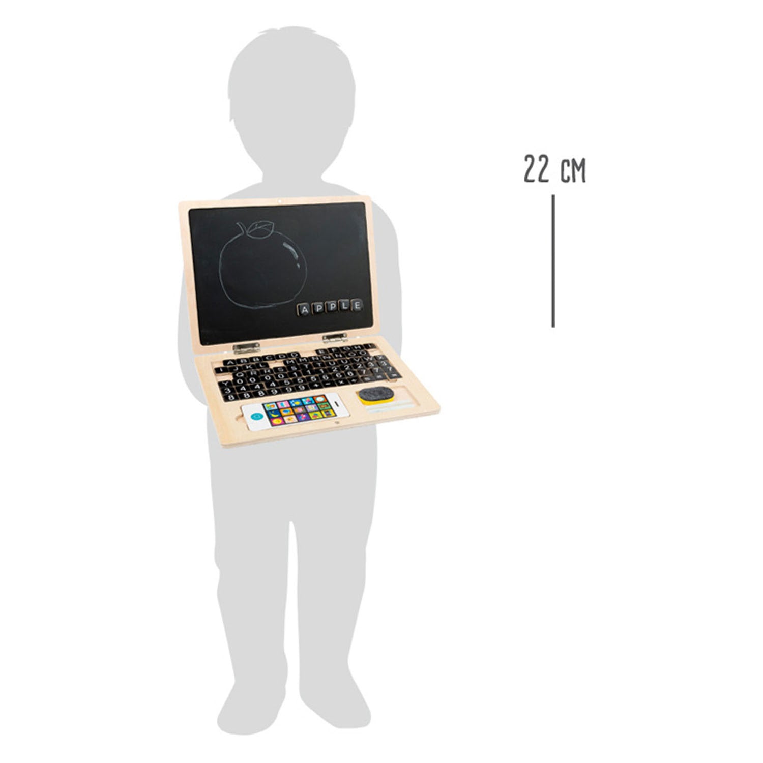 small foot - houten laptop met magneetbord