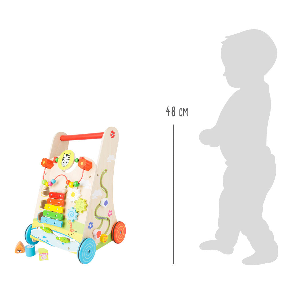 small foot - houten baby walker loopwagen kleurrijk