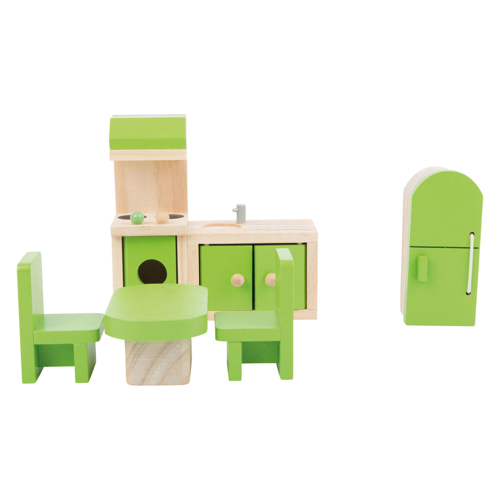 Small foot - houten poppenhuis meubeltjes keuken, 5dlg.