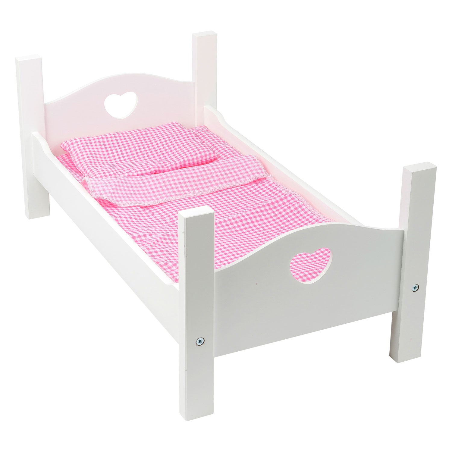 Small foot - houten poppenbed wit met beddengoed, 4dlg.