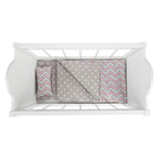 Small foot - houten poppenbed wit met beddengoed strepen, 4dlg.