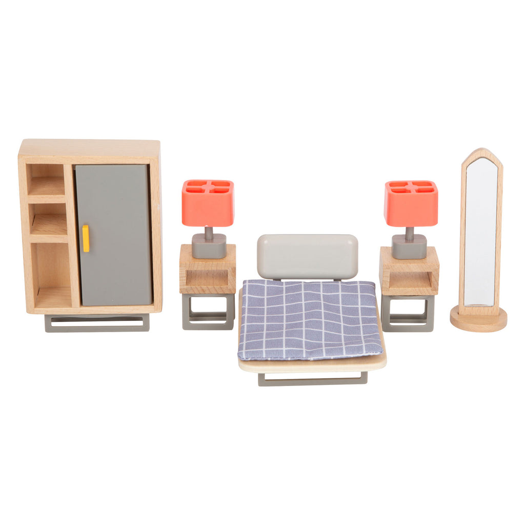 Small foot - houten poppenhuis meubeltjes modern complete set, 31dlg.