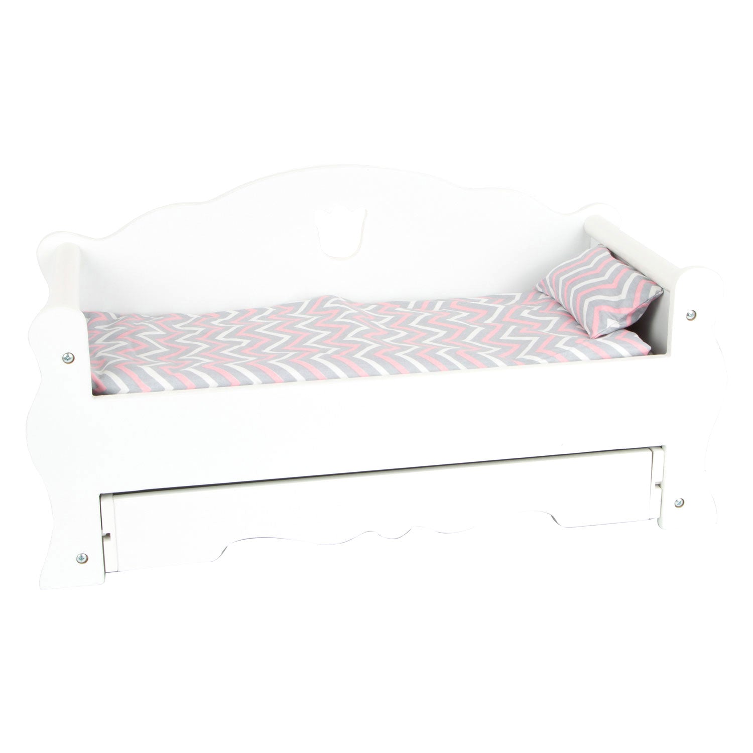 Small foot - houten poppenbed met lade en beddengoed, 4dlg.
