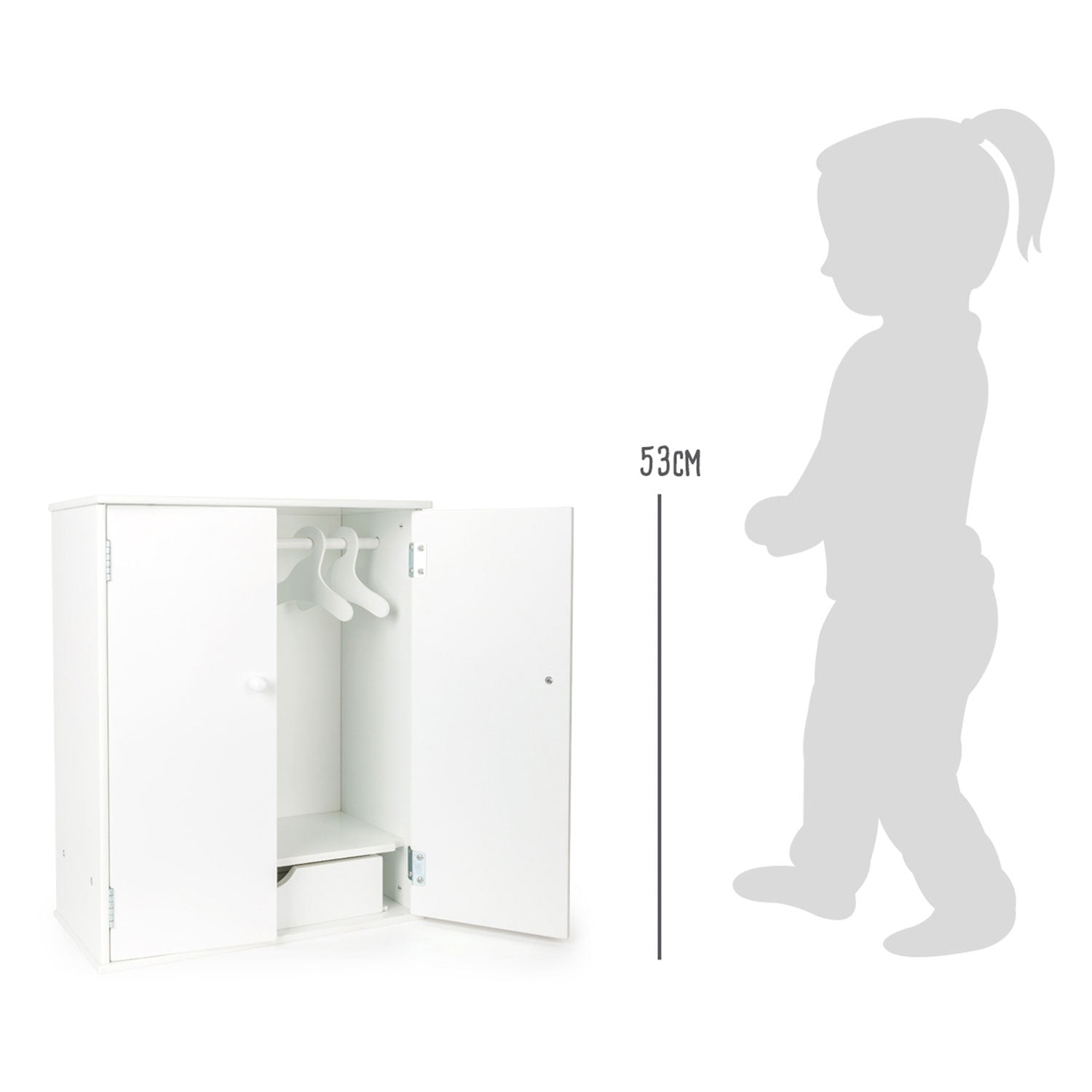 Small foot - houten poppen kledingkast met hangers, 3dlg.