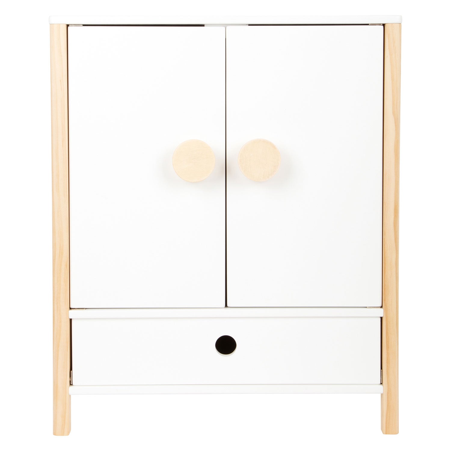 Small foot - houten poppen kledingkast little button met hangers , 3dlg.