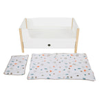 Small foot - houten poppenhoogslaper little button met beddengoed, 6dlg.