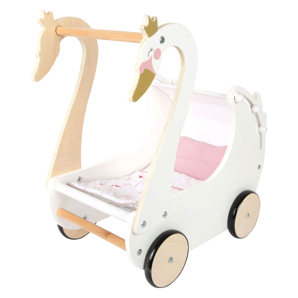 small foot - houten poppenwagen zwaan