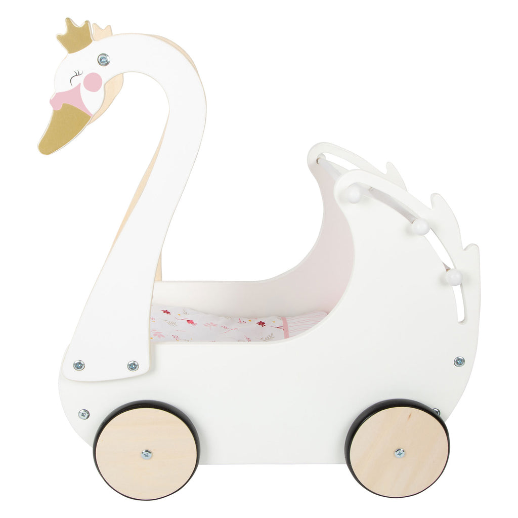 small foot - houten poppenwagen zwaan