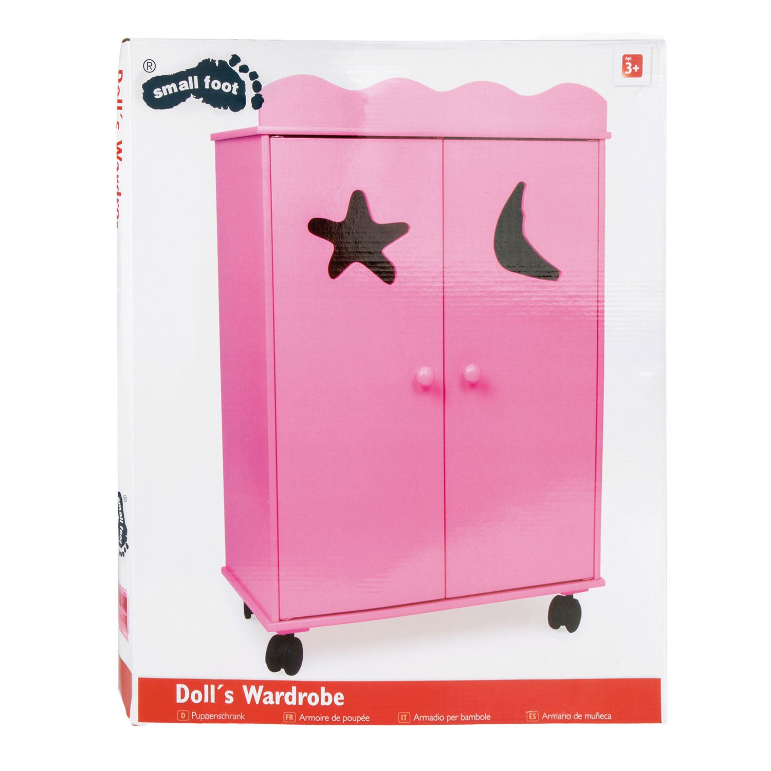 small foot - houten poppen kledingkast roze