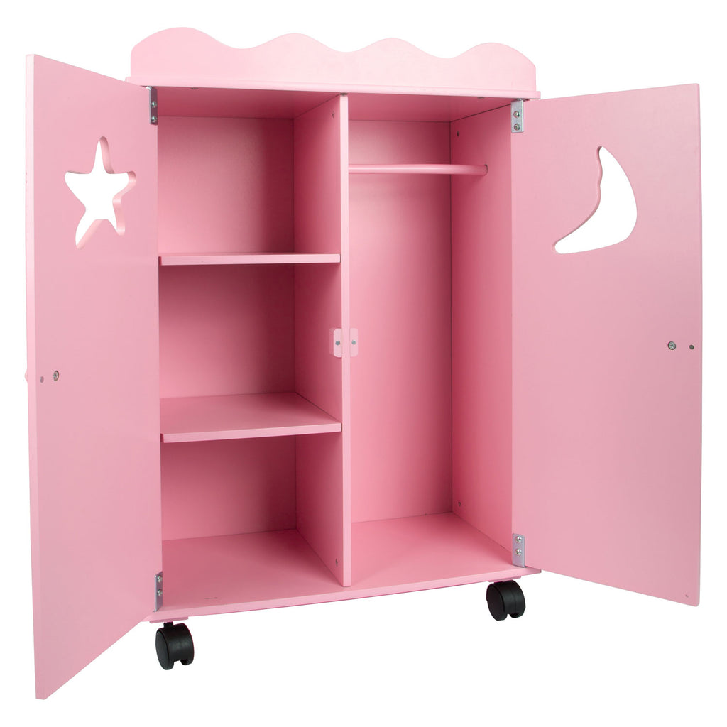 small foot - houten poppen kledingkast roze