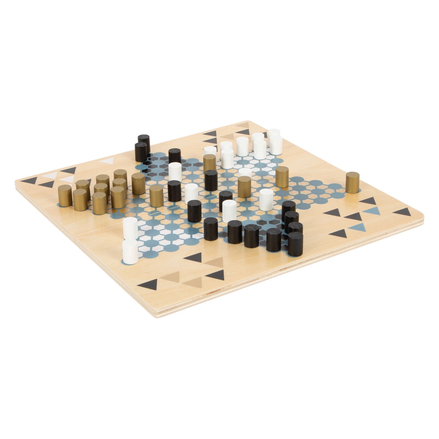 Small foot - barricade en halma houten bordspel 2in1