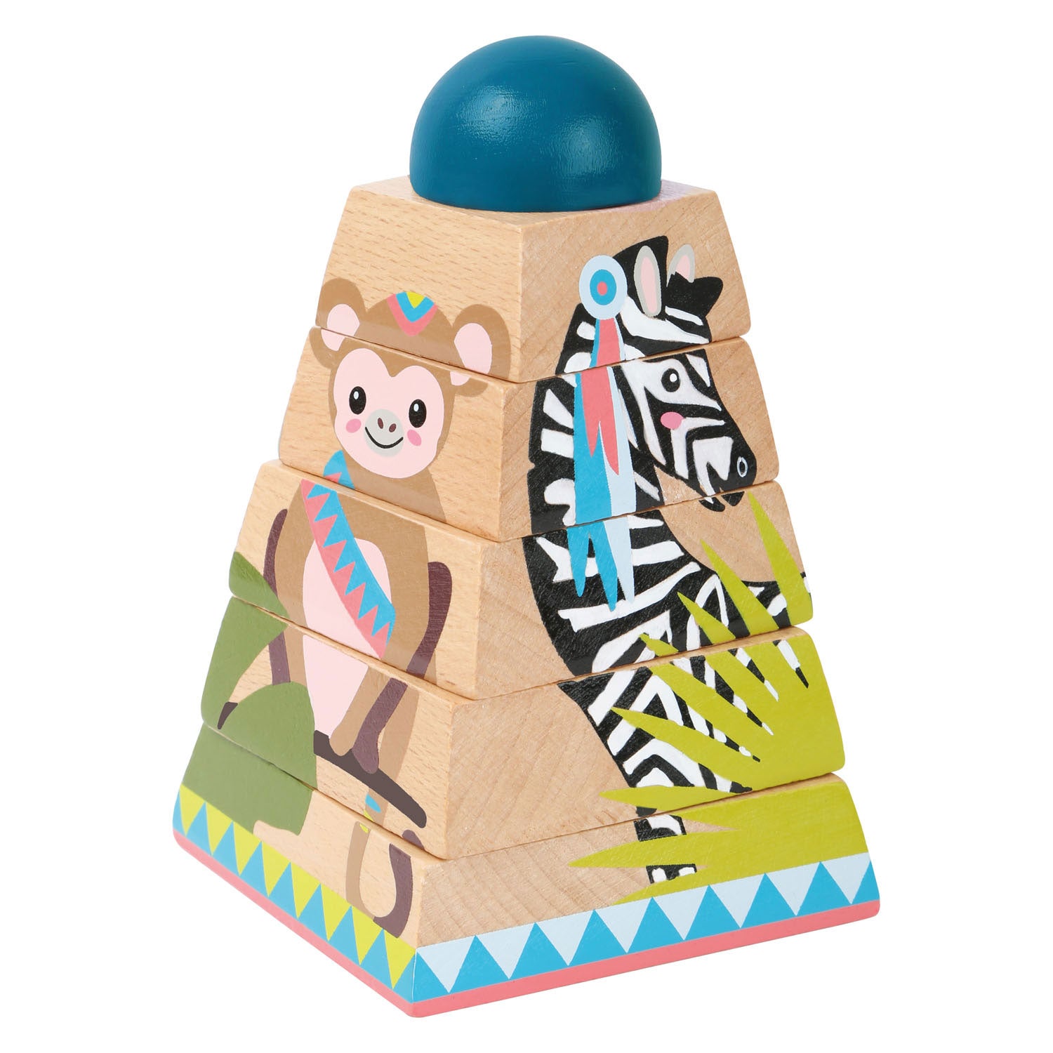 Small foot - houten stapeltoren jungle, 6dlg.