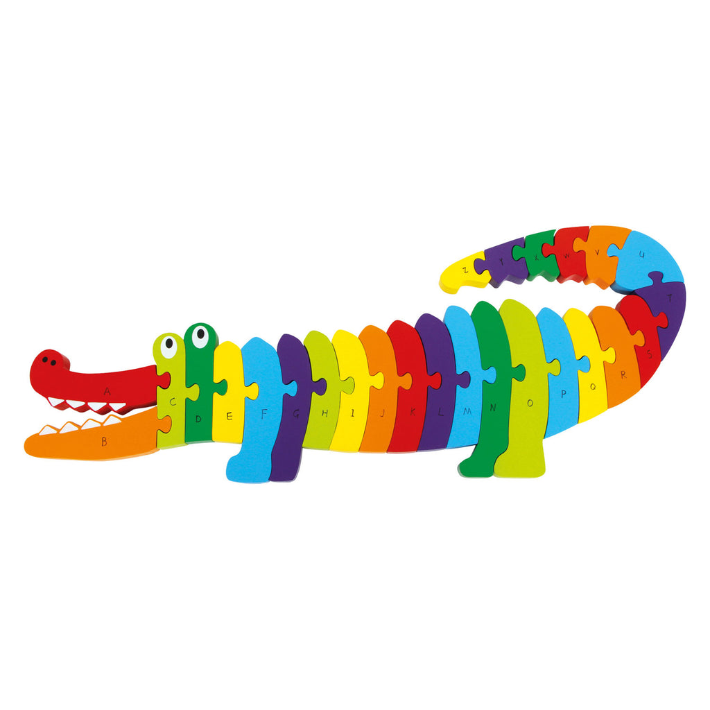 Small foot - houten abc krokodil puzzel, 26dlg.