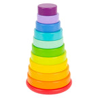 Small foot - houten stapeltoren regenboog, 11dlg.