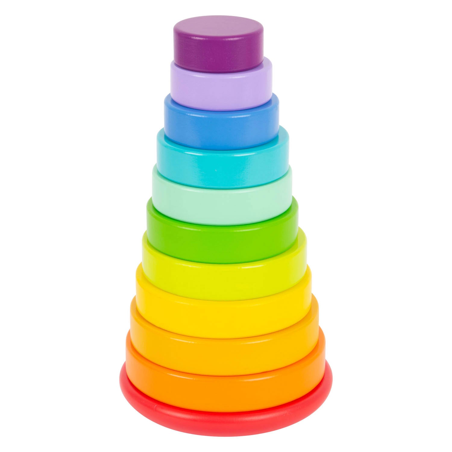 Small foot - houten stapeltoren regenboog, 11dlg.