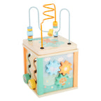 Small foot - houten activiteitenkubus en motoriekspiraal pastel