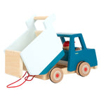 Small foot - houten trekfiguur kiepvrachtwagen
