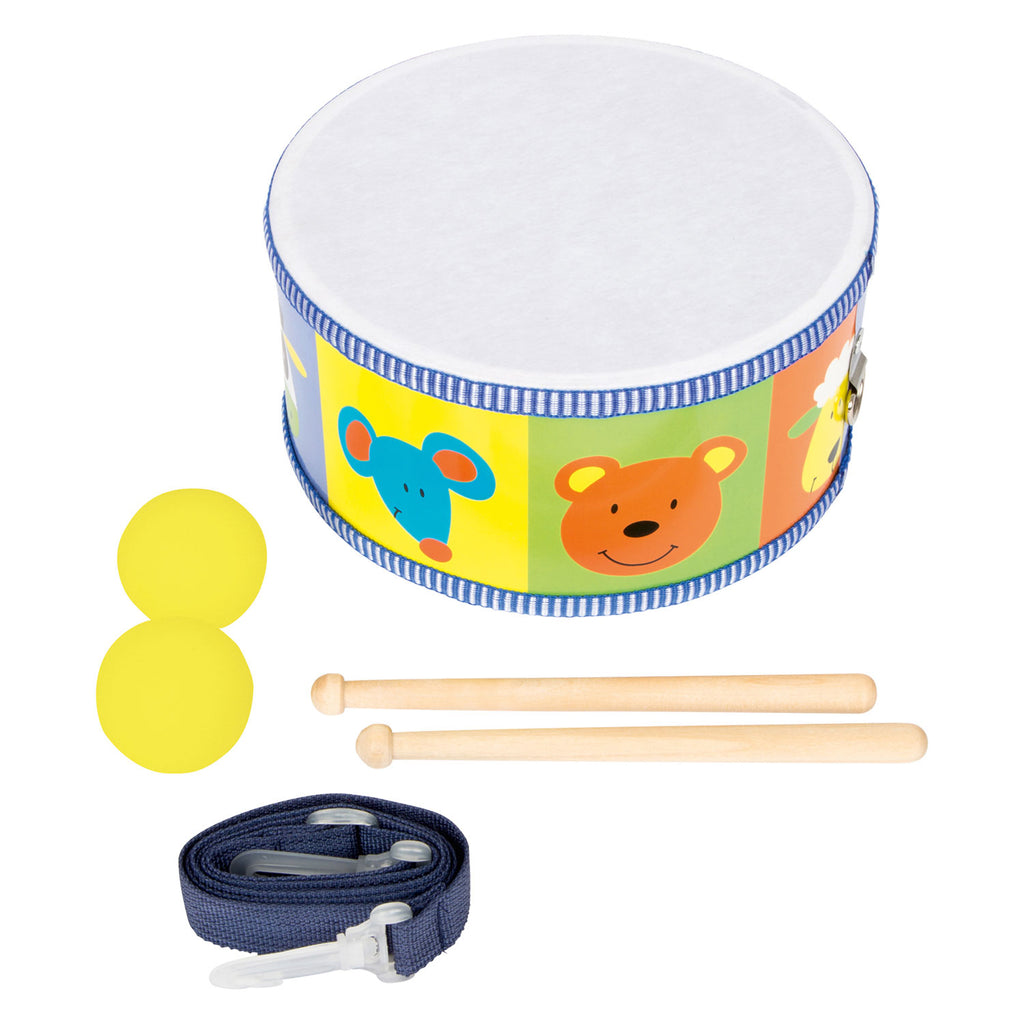 Small foot - houten trommel dieren met stokken, 3dlg.