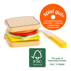 Small Foot Houten Speeleten Sandwich met Bestek, 7dlg.