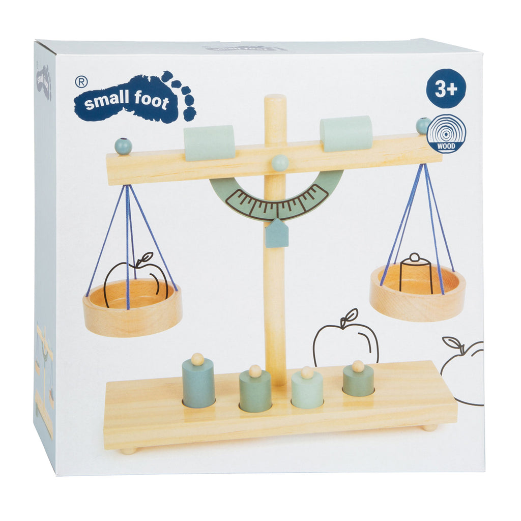 small foot - houten weegschaal met gewichten, 5dlg.