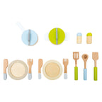 Small foot - houten kookgerij en servies set, 15dlg.