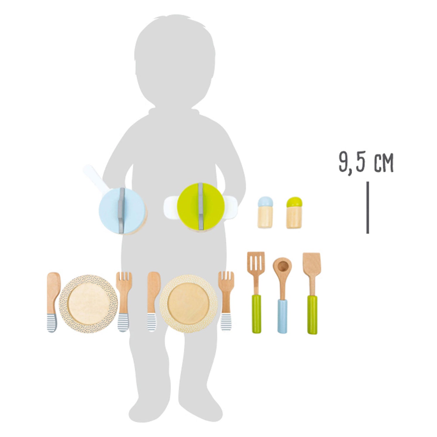 Small foot - houten kookgerij en servies set, 15dlg.
