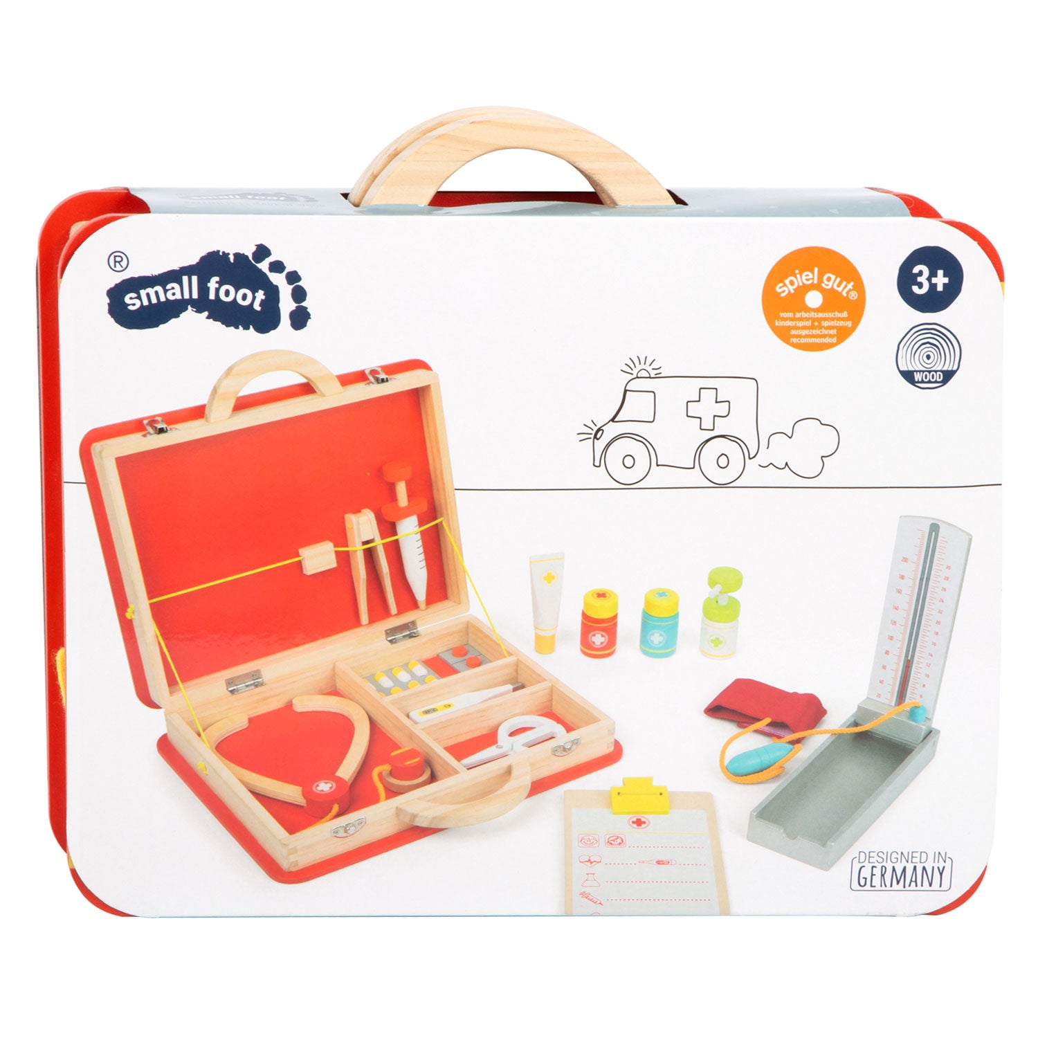 Small foot - houten dokterskoffer ehbo, 15dlg.