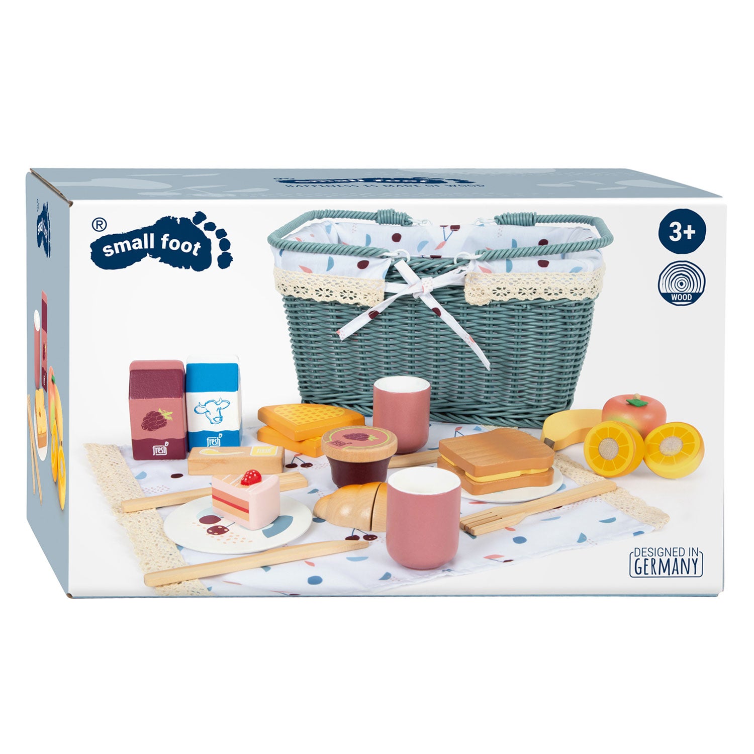 small foot - picknickset met houten speeleten tasty, 26dlg.