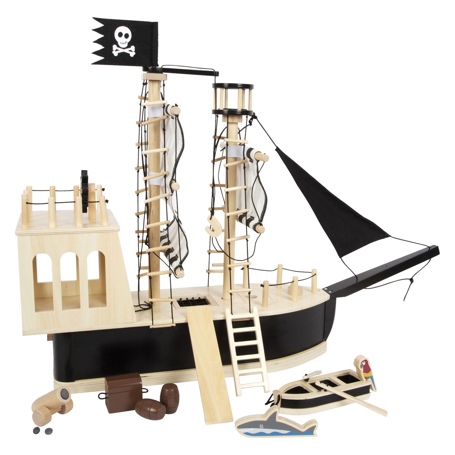 Small foot - houten poppenhuis piratenboot