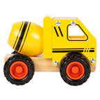 Small foot - houten cementvrachtwagen geel