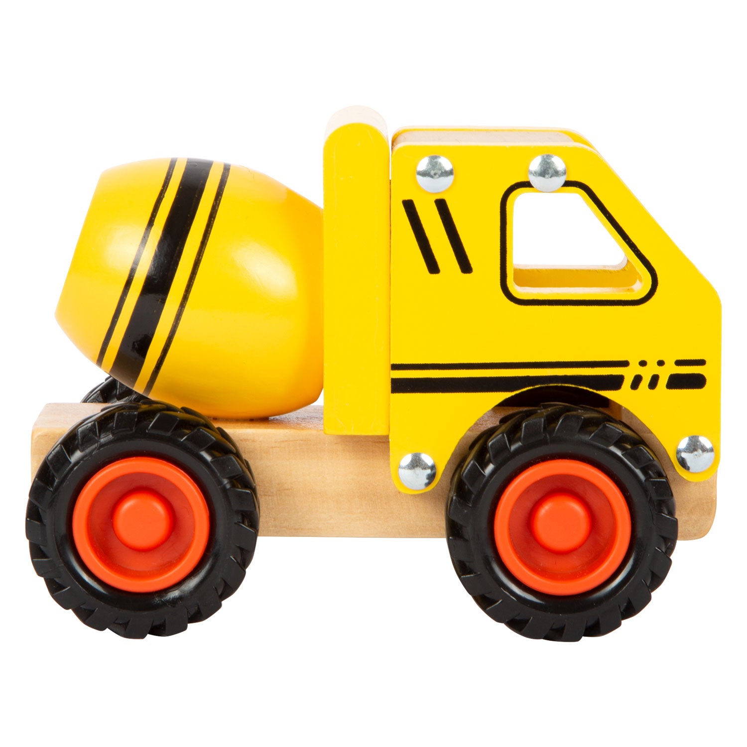 Small foot - houten cementvrachtwagen geel