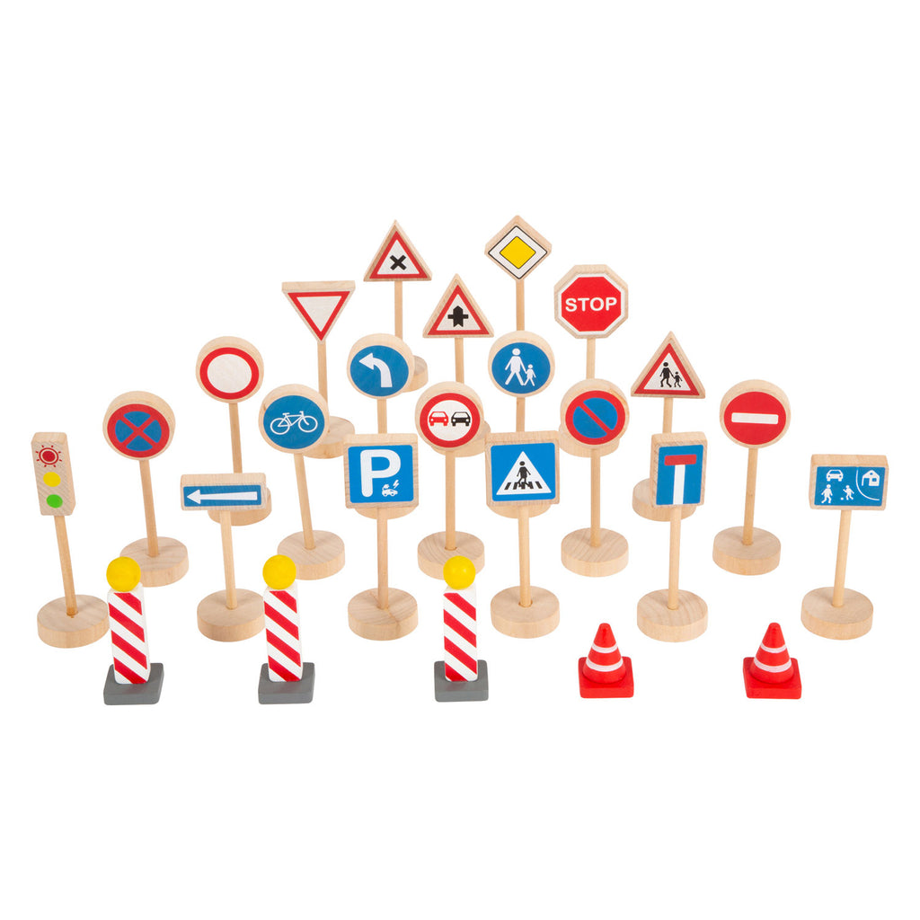 Small foot - houten mini verkeersbordenset, 25dlg.