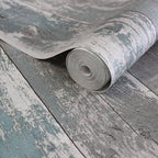 Noordwand behang topchic wooden planks donkergrijs en blauw