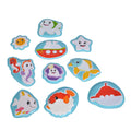 Abc magische badspeelgoed zeedieren, 10dlg.