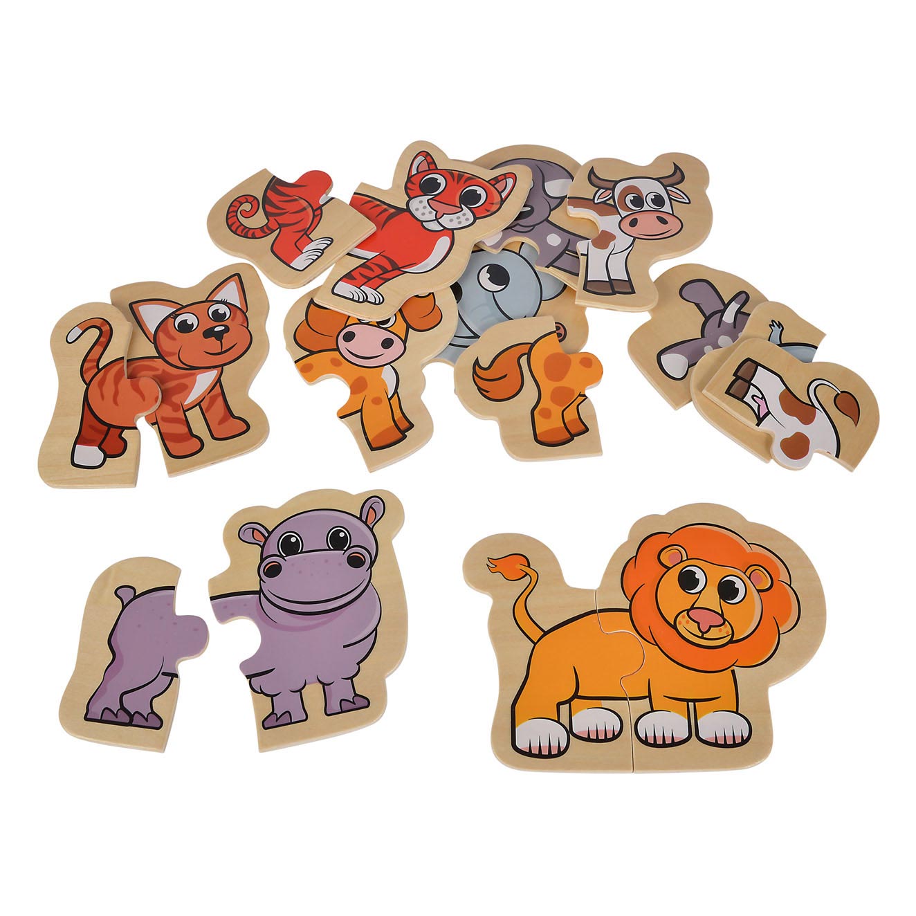 Eichhorn houten dierenpuzzel, 16st.