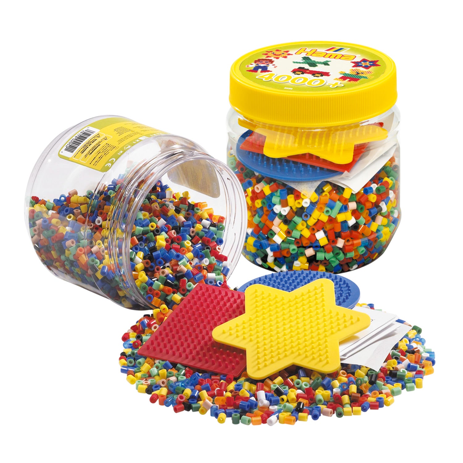 Hama strijkkralen in ton 4000 stuks + 3 grondplaten