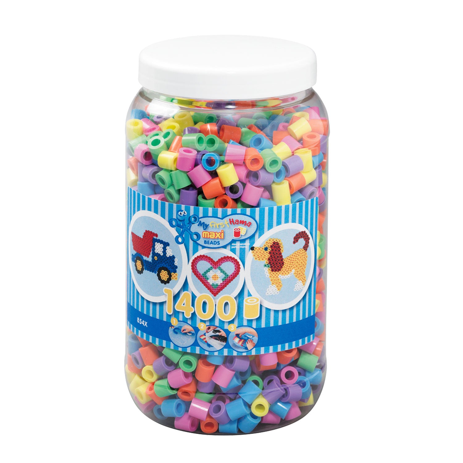 Hama strijkkralen maxi pastelkleuren 1400 stuks