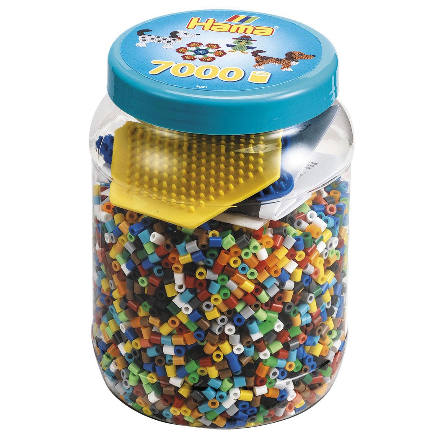 Hama strijkkralen multicolor met hond en zeshoekplaat 7000 stuks
