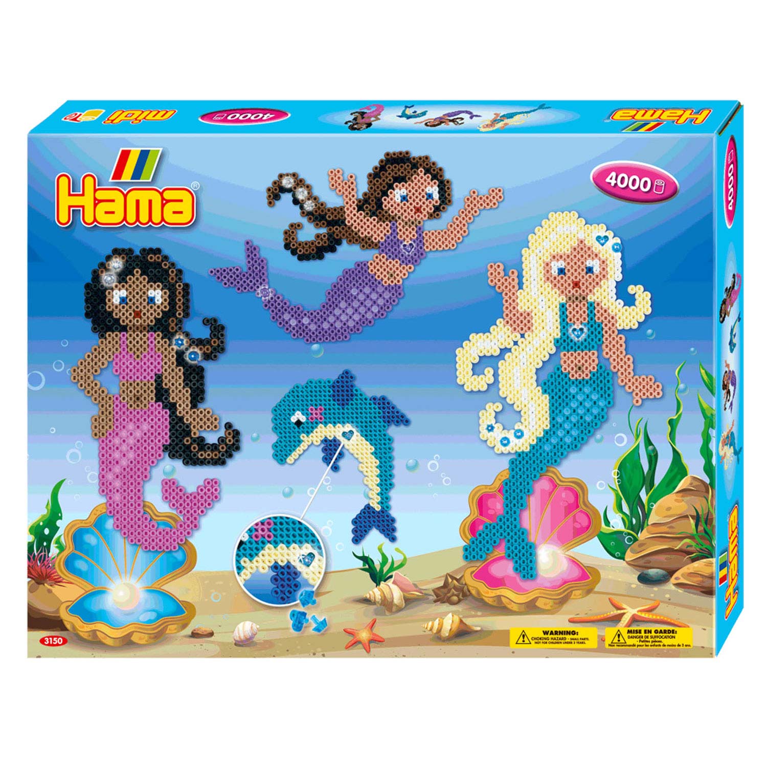 Hama strijkkralen zeemeerminnen set 4000 stuks multicolor glitter