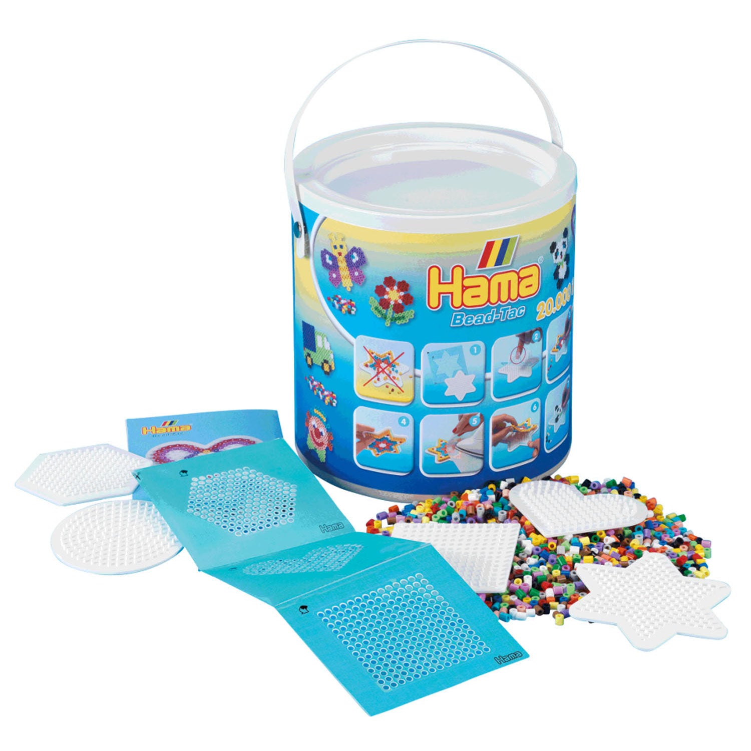 Hama midi bead-tac strijkkralenset in emmer, 20.000st.